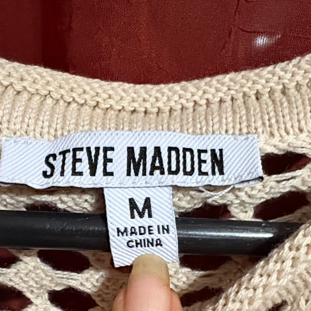 Steve Madden Cream Mesh Tank Top - Picture 2 of 11
